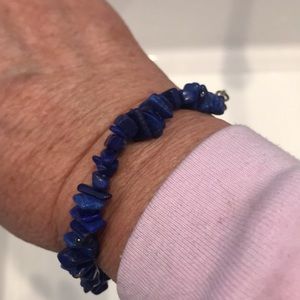 Lapis Stone bracelet 7” with silver clasp